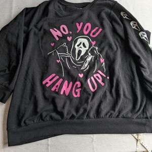 Torrid Black Ghostface Sweatshirt With Pink Lettering From Scream